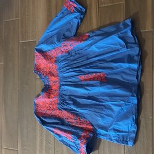 Embroidered Top, 2XL Blue, Red Shirt By Brand "Spirit Dress"
